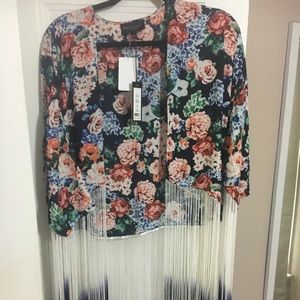 Kimono with long fringe